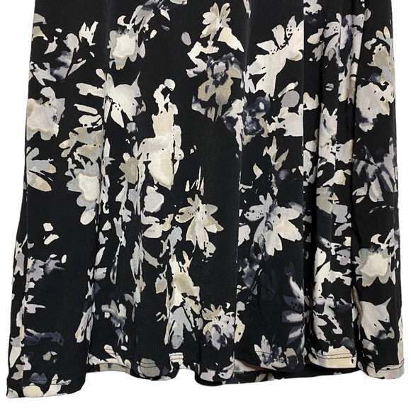 Daisy Fuentes Petites Mini Dress Empire Waist A-Line Floral Black White SP PS - Picture 9 of 15